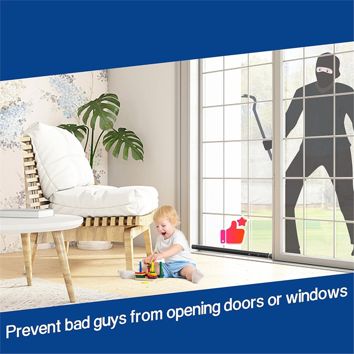 Window Lock Bar - A20I Batang Pengaman Pintu Geser 17-50