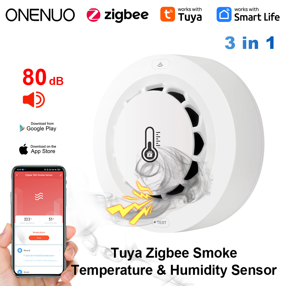 Tuya Zigbee BT Dua Koneksi Det - Smoke Detector Interconnected ulasan dan harga